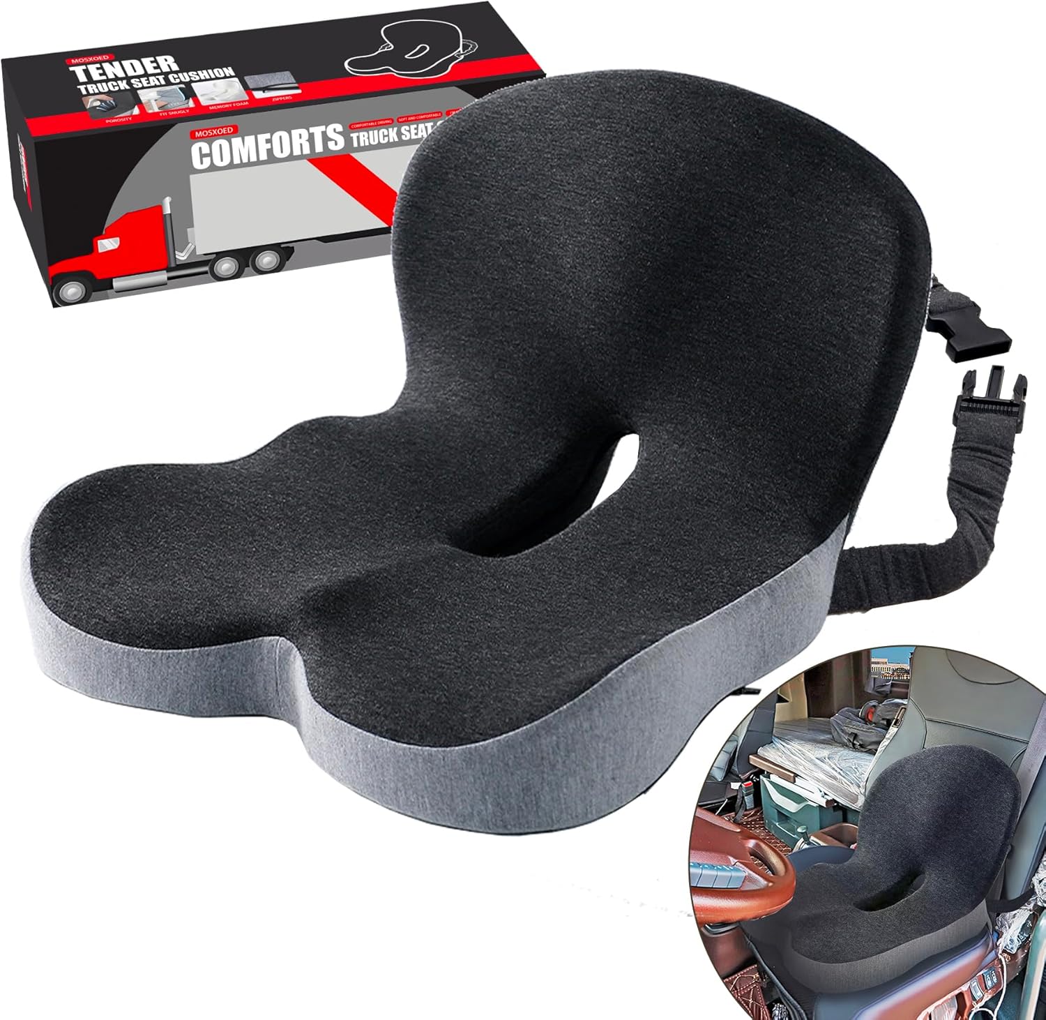 Memory Foam Truck Seat Cushion for Ergonomic Comfort & Support
