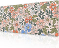 Pink Blue Cute Floral Gaming Mouse Pad Desk Mat XL - Large Stitched