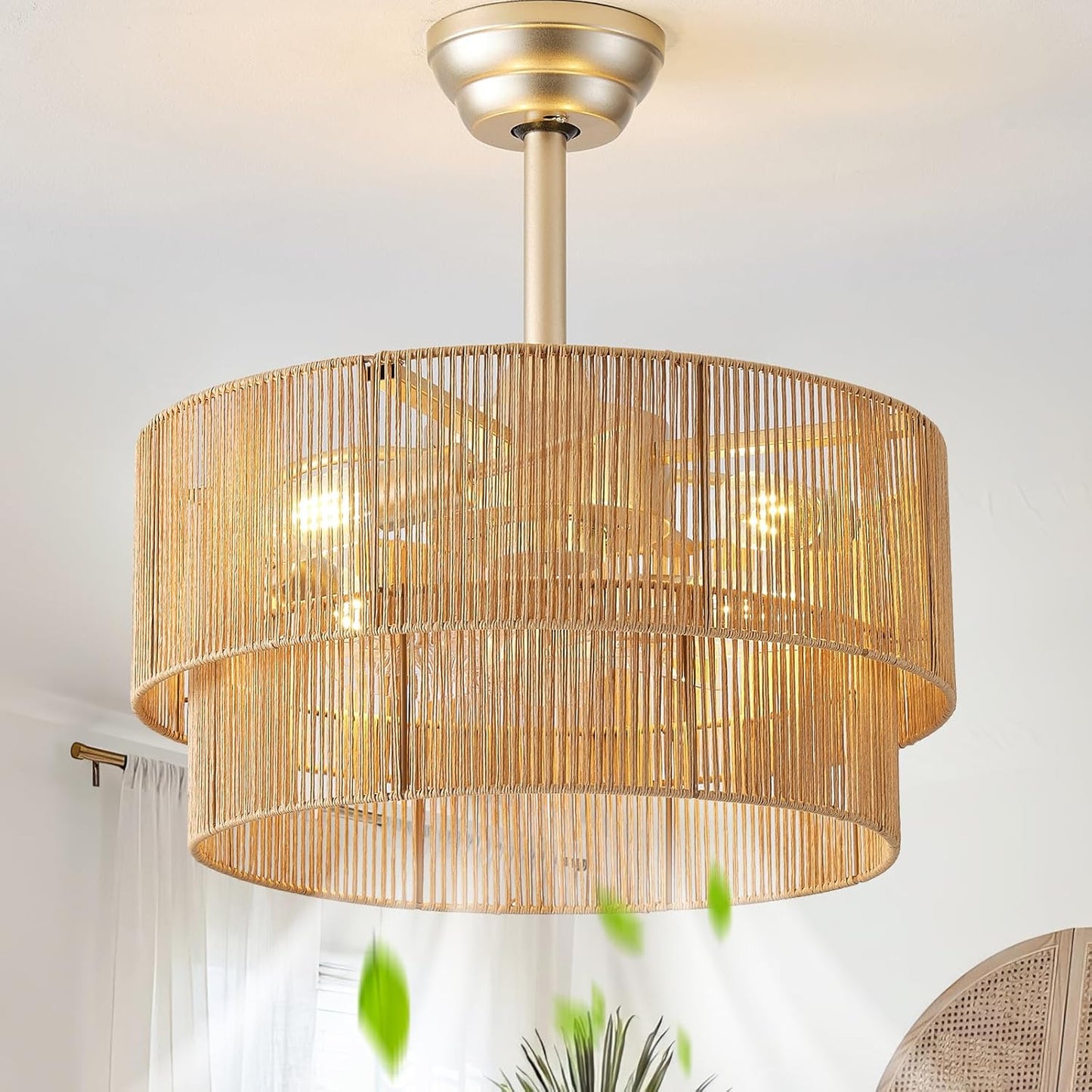 20 Boho Ceiling Fan with Light Remote Control for Bedrooms