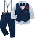 WESIDOM Toddler Boy Formal Suit Set - 6-Piece Gentleman's Outfit