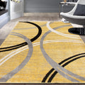 Wavy Circles Design Area Rug for Living Room or Bedroom