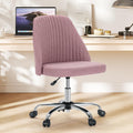 Sweetcrispy Armless Vanity Chair, Dusty Pink - Comfy Compact Desk Seat