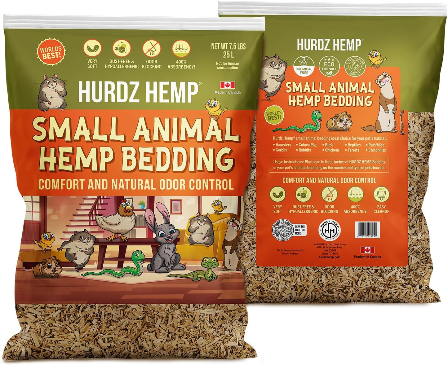 8Lbs Small Animals Hemp Bedding for Indoor & Outdoor Use