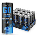 Jocko Fuel Blue Raspberry Energy Drink 12 Pack - Zero Sugar, 95mg