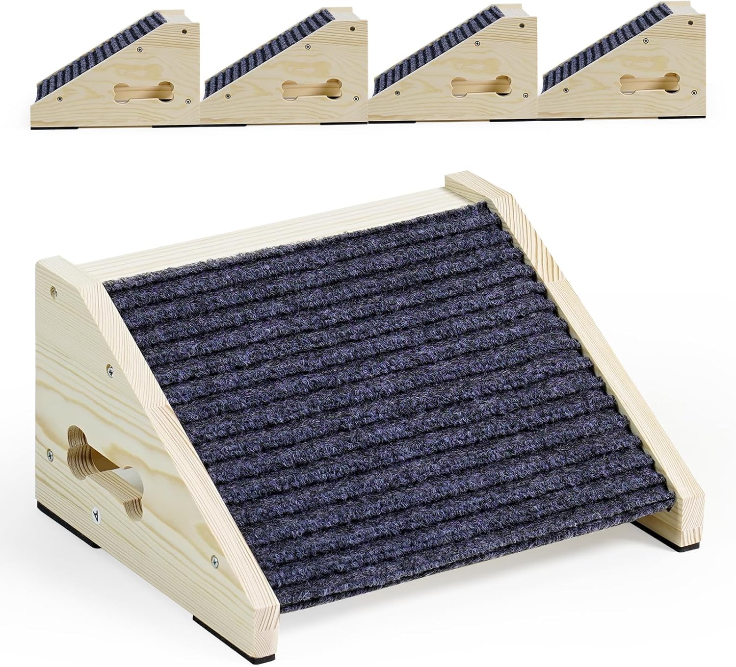 4 Pack Wooden Dog Ramp for Stairs - Perfect for Small Dogs