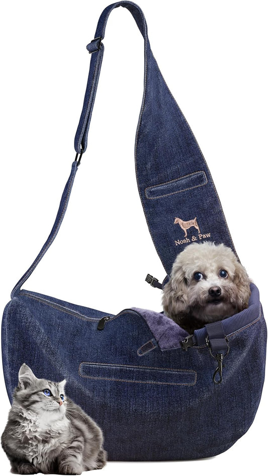 Noah & Paw Dog Sling Carrier for Small Dogs and Cats 3-10lb