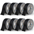 8 Pack Black Gaffer Tape 2 in x 30 yds - Heavy Duty, No Residue