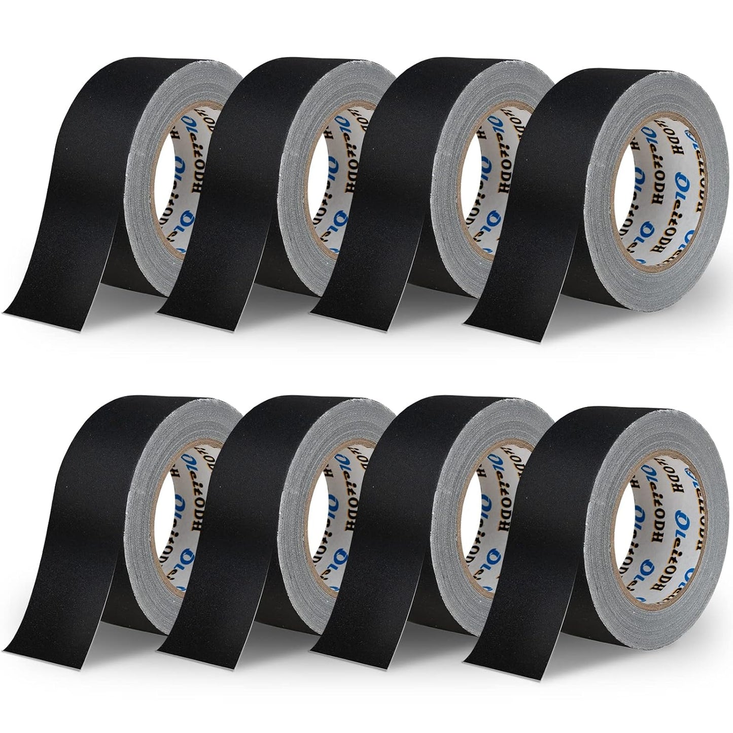 8 Pack of Black Gaffer Tape for Photography and Pro Duct Repair