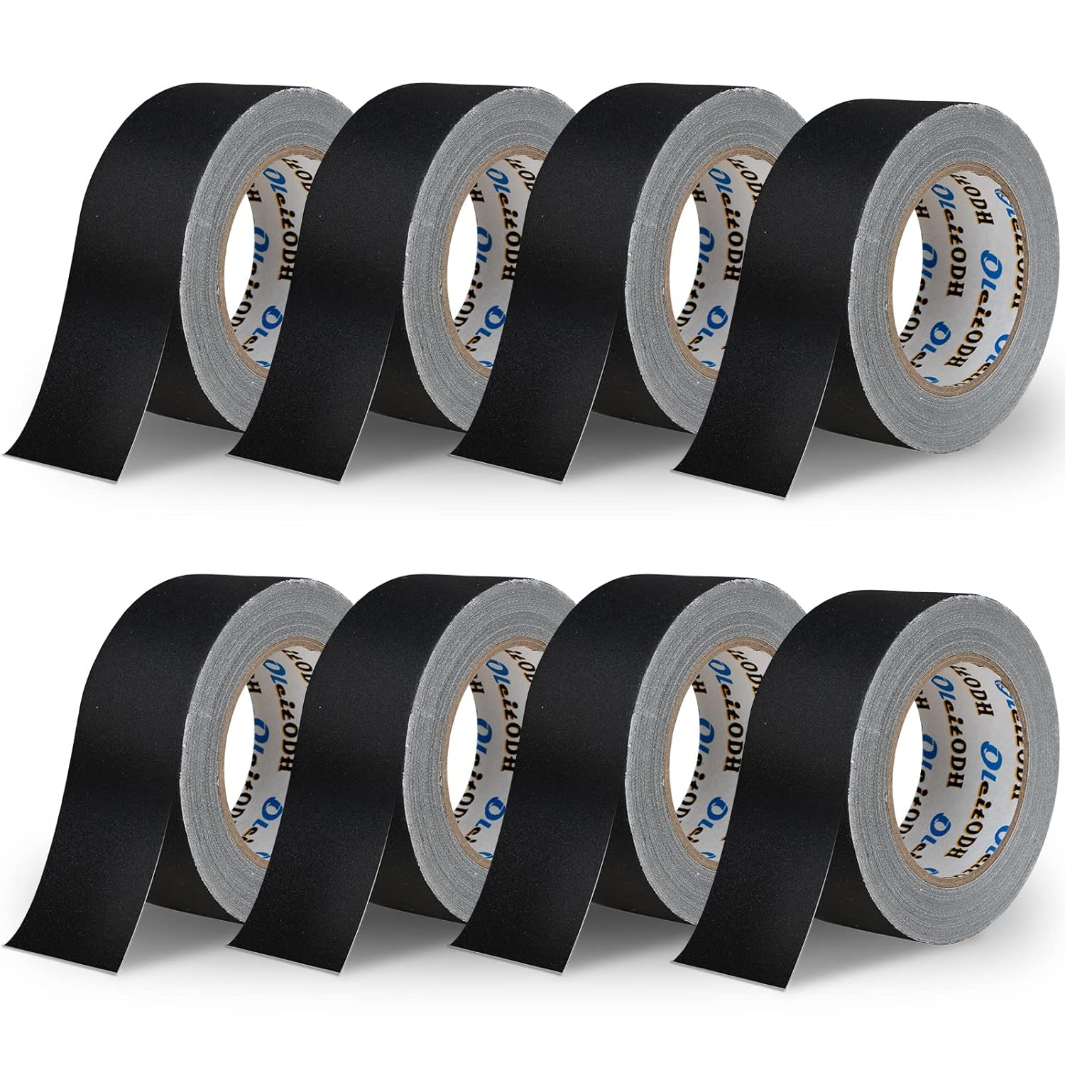 8 Pack of Black Gaffer Tape for Photography and Pro Duct Repair