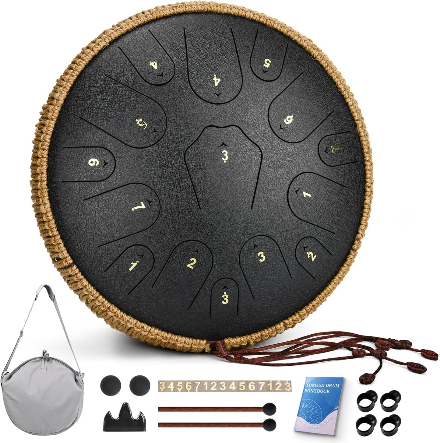 14 Inch Steel Tongue Drum with 15 Notes for All Musicians