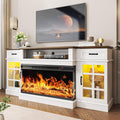 70 in Fireplace TV Stand with 3-Sided Glass Electric Fireplace