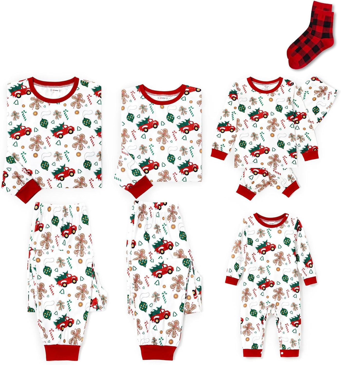 Matching Christmas Pajama Sets with Socks for Family Fun