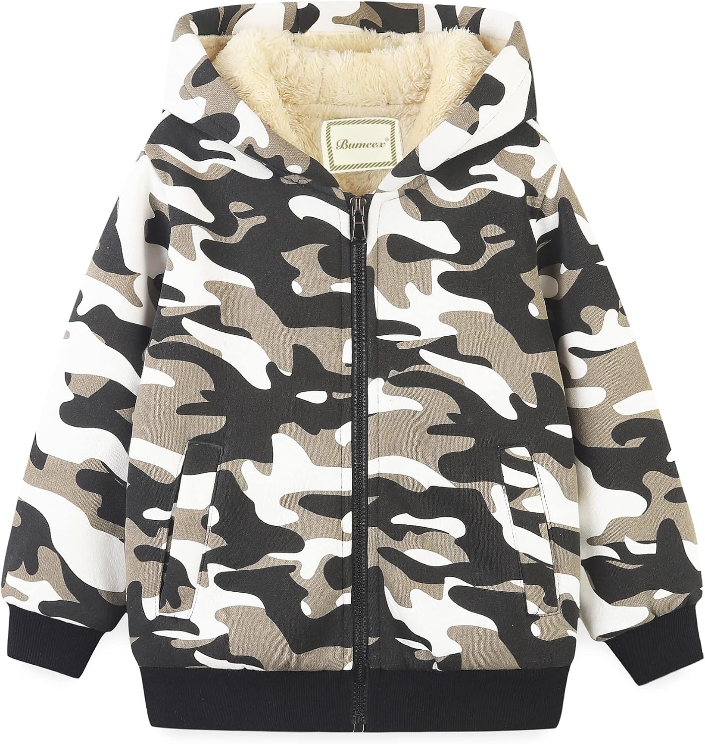 Bumeex Kids Sherpa Fleece Lined Jacket for All Seasons