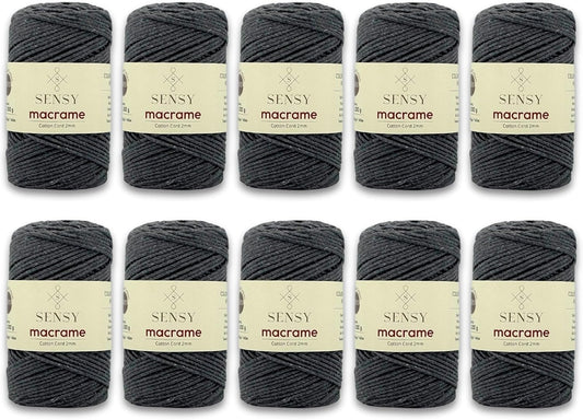 10 Skeins of 2mm Recycled Cotton Macrame Cord for Crafts