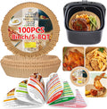 5-8 QT Air Fryer Liners: Non-Stick 100 Pcs + Cooking Guide