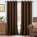 Brown Velvet Curtains 96 in Length 2 Panels - Light Reducing