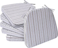 D-Shaped Chair Cushions 2 in Thick Dining Chair Pads - Pinstripe Brown