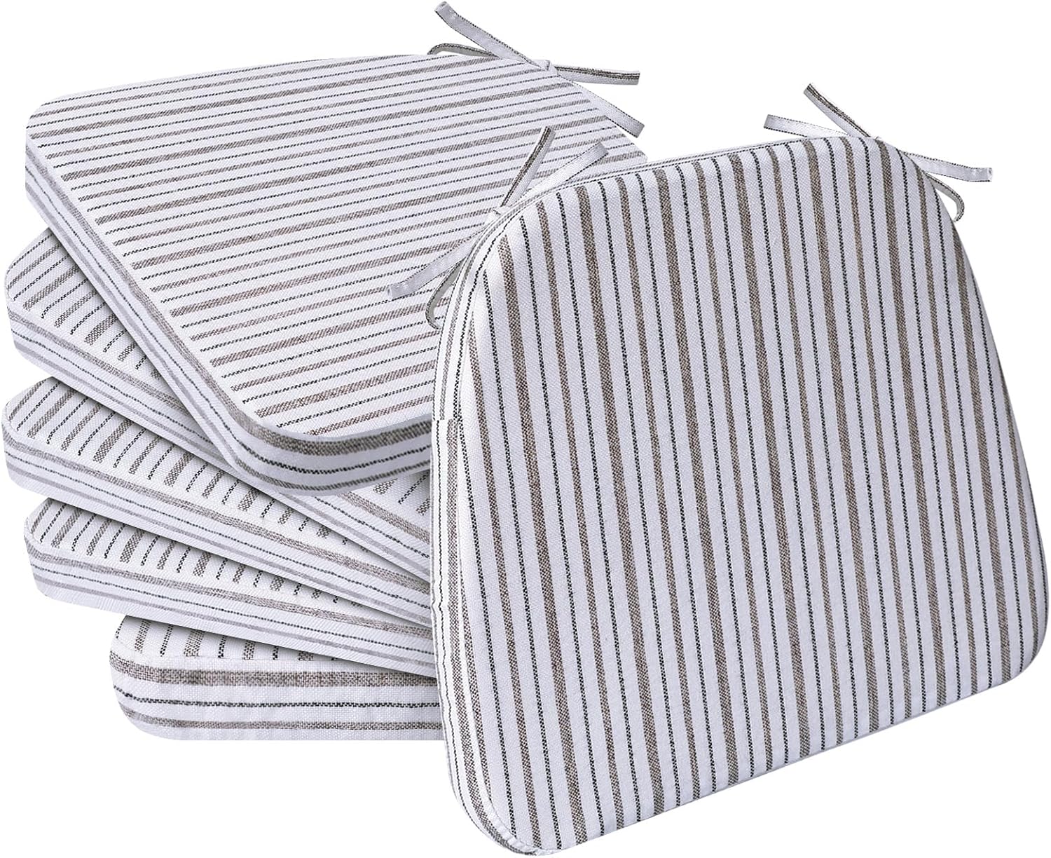 D-Shaped Chair Cushions for Dining, 2 Thick, Set of 6