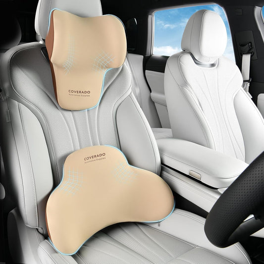 Ergonomic Memory Foam Lumbar Support & Neck Pillow for Comfort