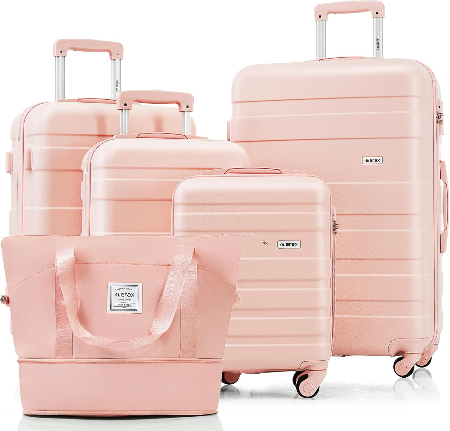 5 Piece ABS Hardshell Luggage Set with Spinner Wheels and TSA Lock