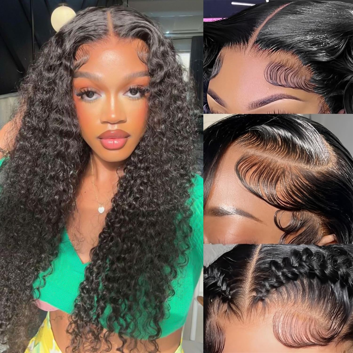 Deep Wave 13x6 HD Transparent Lace Front Wigs for Women