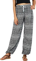 Women's Floral Print Boho Harem Jogger Pants - Smocked Waist