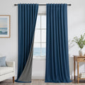 KOUFALL Navy Blue Blackout Curtains 84 in - Complete Light Block