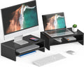 Computer Monitor Riser Stand Clamp Desktop Organizer 2-Pack - Raises
