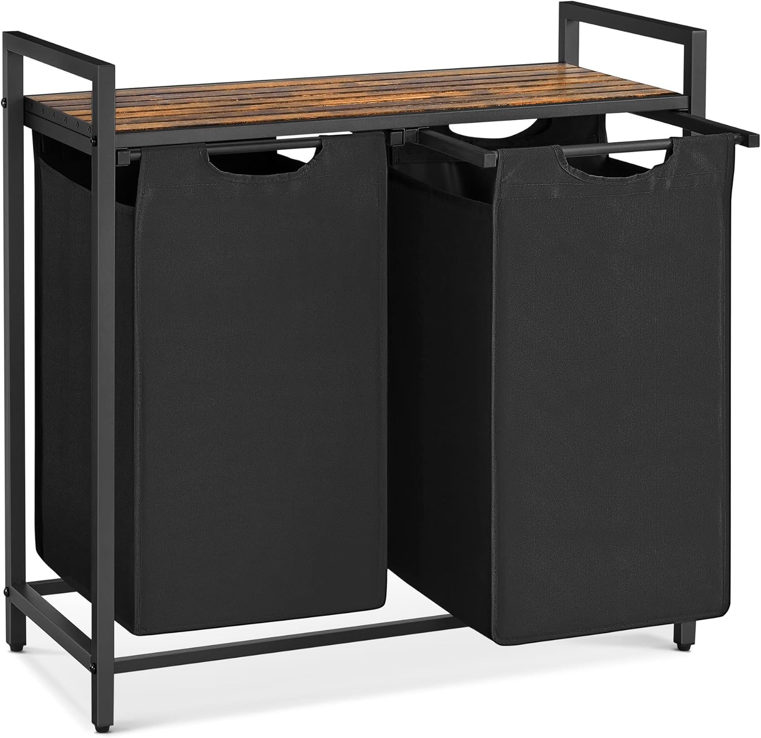 VASAGLE Laundry Hamper with 2 Removable Bags and Shelf