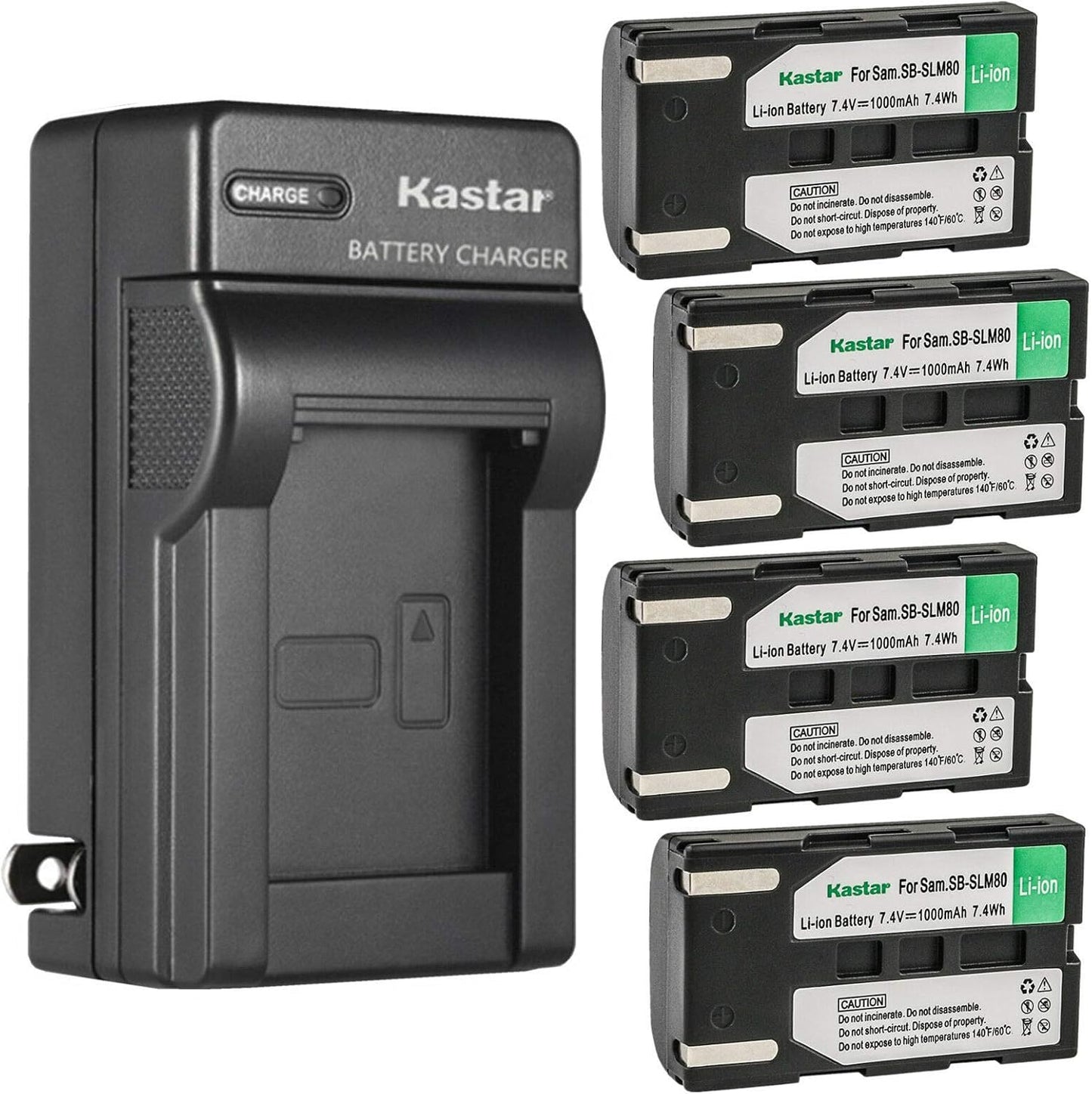 Kastar 4-Pack SB-LSM80 Battery and AC Wall Charger Replacement