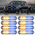 8-Pcs 12 LED Sync Emergency Strobe Grille Lights - Ultra Slim Warning