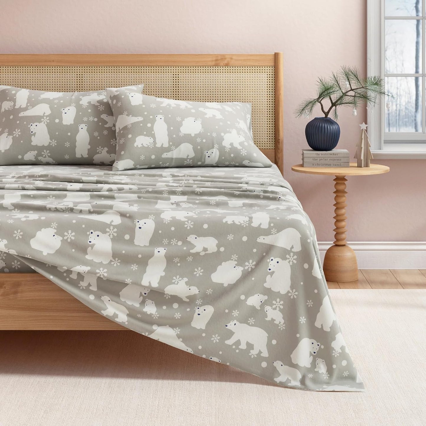Great Bay Home Christmas Flannel Sheet Set for Cozy Winter Nights