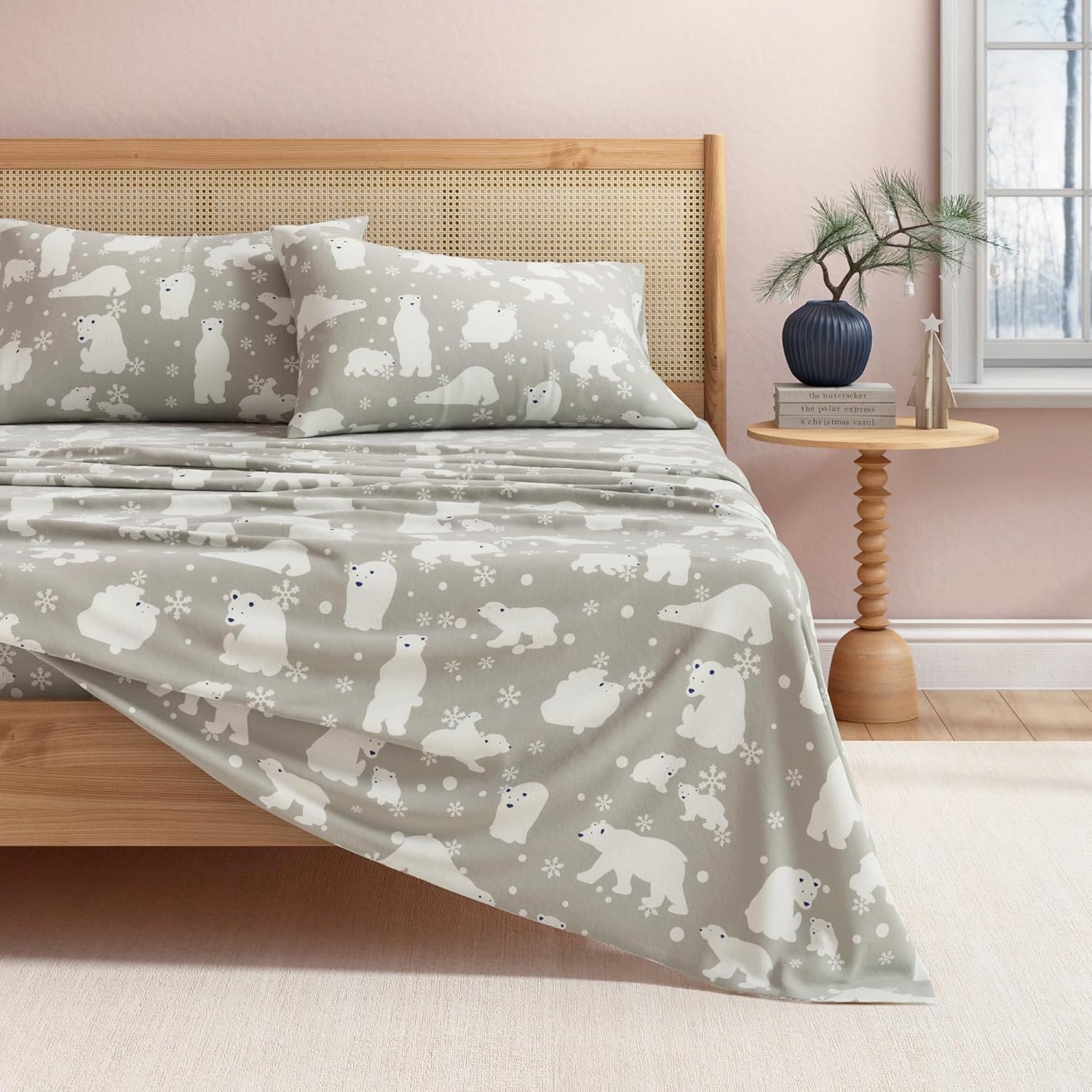 Great Bay Home Christmas Flannel Sheet Set for Cozy Winter Nights