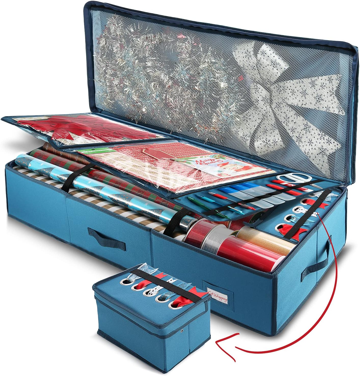 Hearth & Harbor Wrapping Paper Storage Container for Christmas