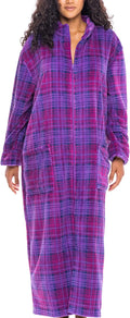 Alexander Del Rossa Long Zip Up Robe - Plush, Extra Thick Comfort
