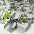 Vamos Tile 100-Piece Glossy Ice Green Peel and Stick Backsplash - DIY