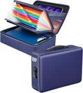 File Organizer Blue Hard Case Fireproof Document Box - Large Capacity