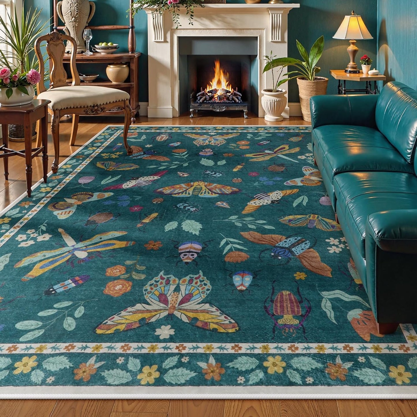 Lahome Insect Washable Rugs 8x10 for Living Room and Bedroom