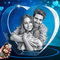 Heart-Shaped 3D Crystal Photo for Women - Personalized Christmas Gift