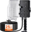 SURAIELEC Outdoor Power Stake with Timer and 25FT Cord