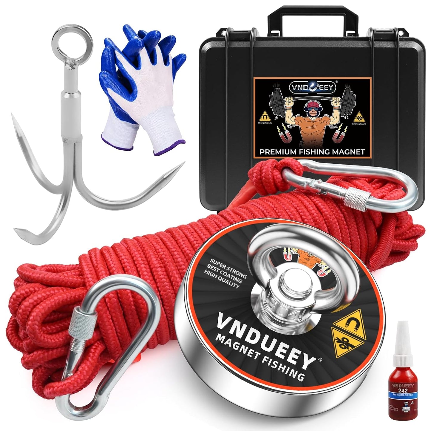 700 LBS Fishing Magnet Kit - Strong Grip, Complete Set