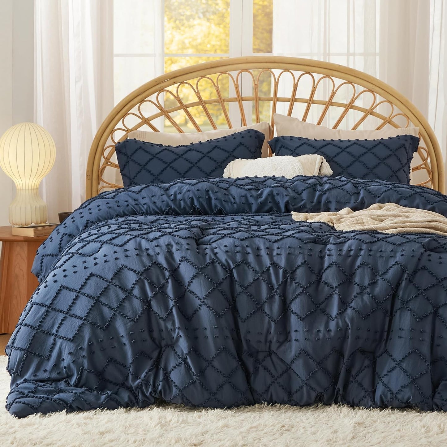 Bedsure Twin Comforter Set - Cozy Boho Tufted Bedding for Kids