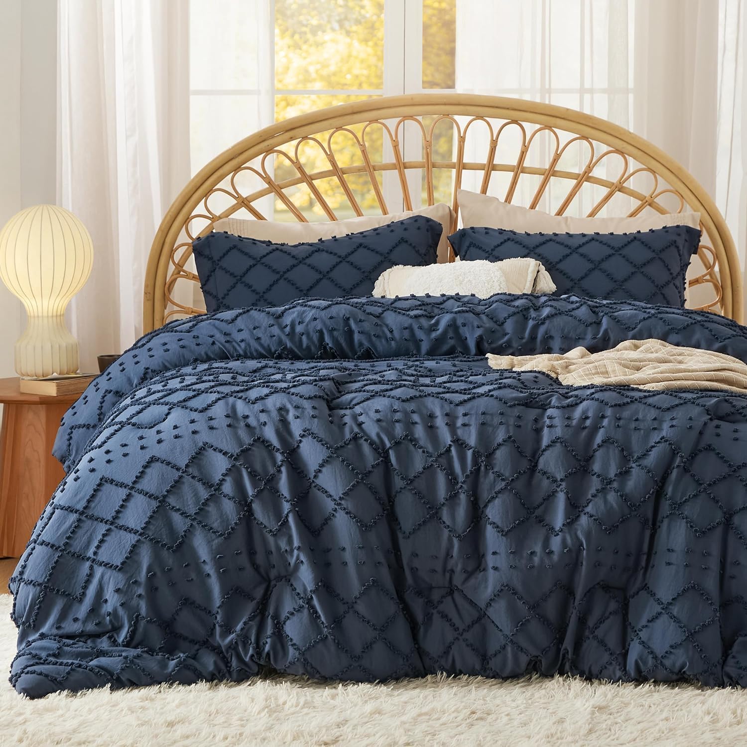 Bedsure Twin Comforter Set - Cozy Boho Tufted Bedding for Kids