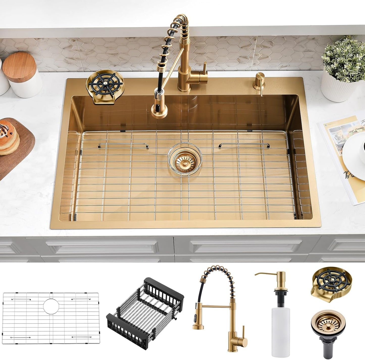 3319 Drop In Kitchen Sink with Faucet Combo for Modern Kitchens
