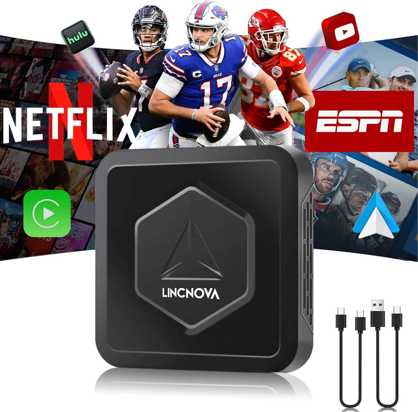 Ultimate 3-in-1 CarPlay Adapter: Stream Netflix & More! 