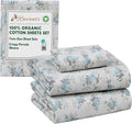 RUVANTI 100% Organic Cotton Percale Sheets Twin - Crisp, Deep Pocket