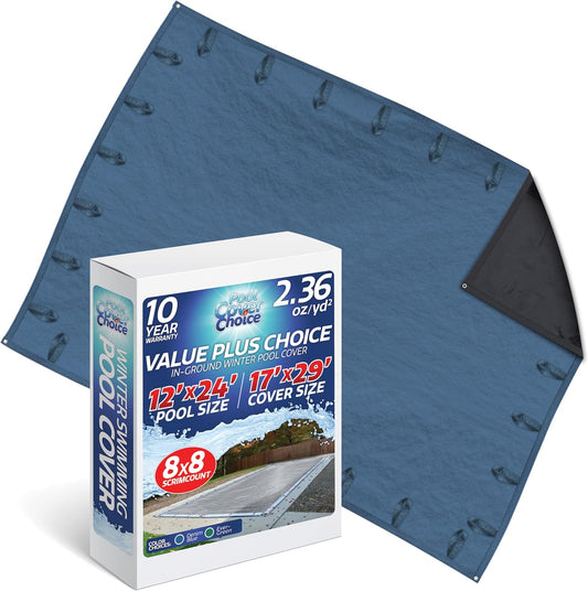 Winter Swimming Pool Cover for 12 ft x 24 ft Inground Pools