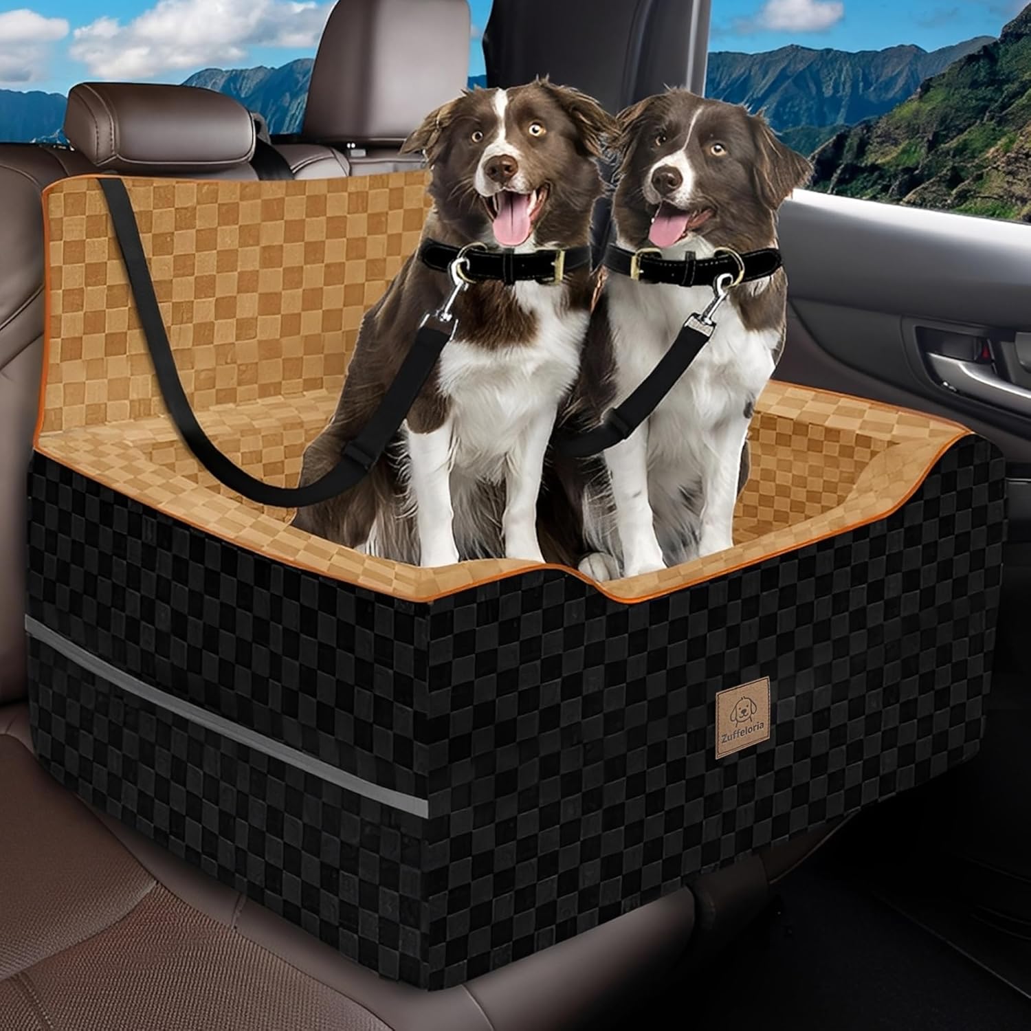 Large Dog Car Seat for Back Seat - Removable Booster Seat