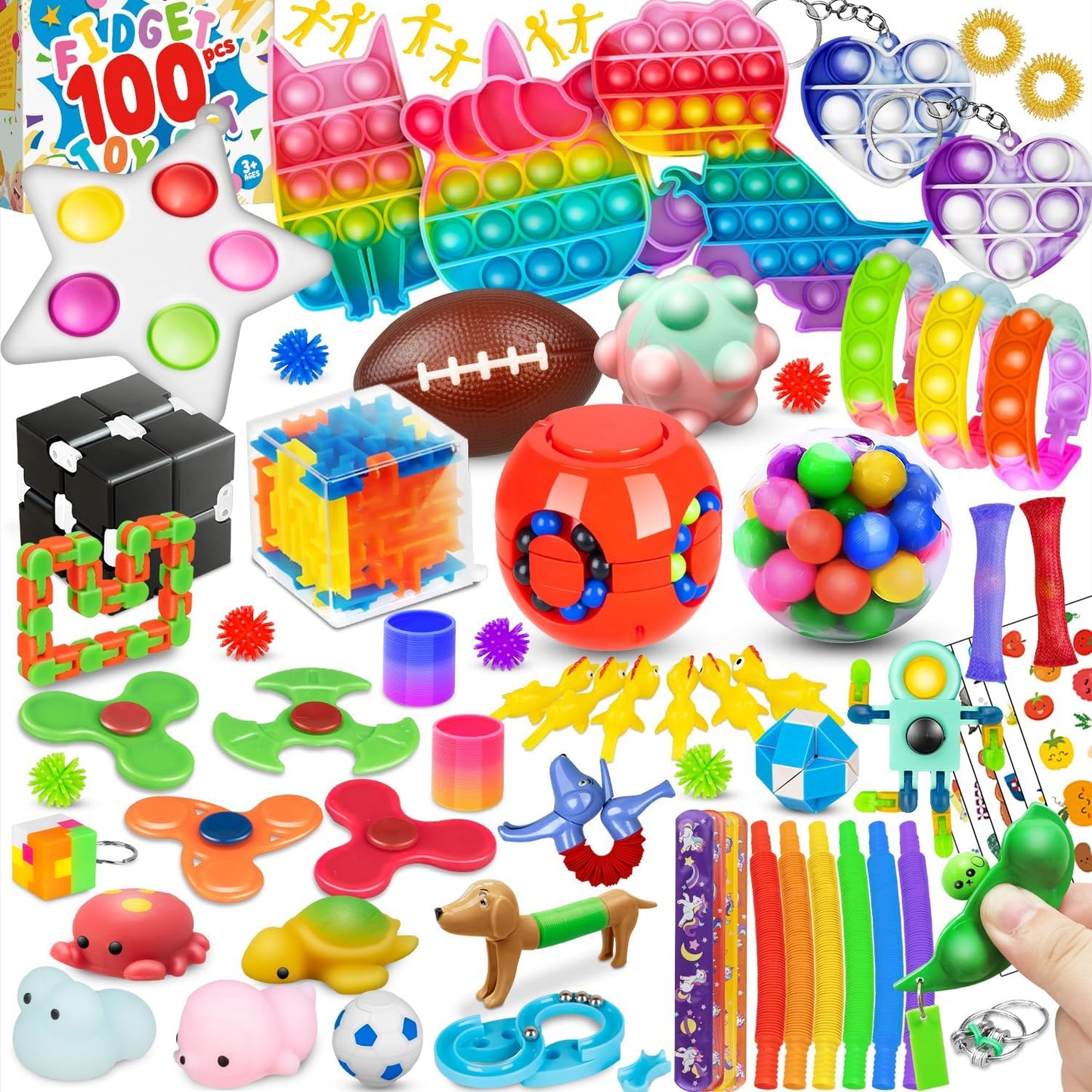 Stress Relief Fidget Toys Pack - (100 Pcs)