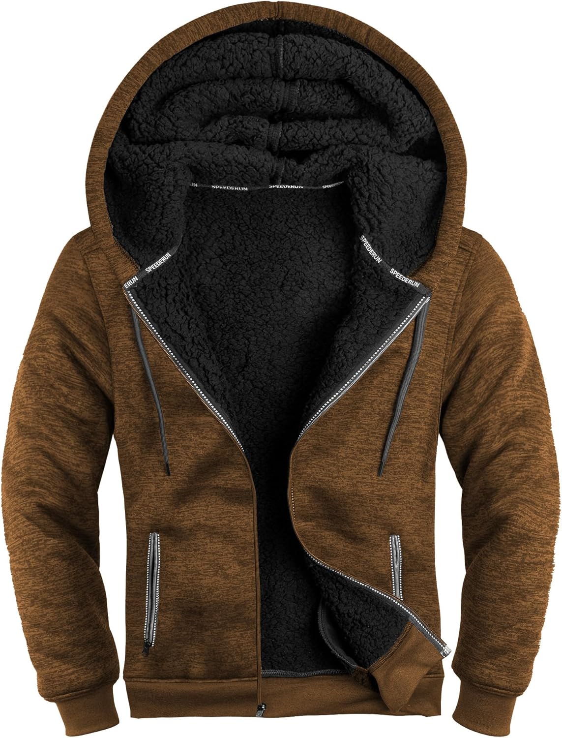 ZITY Men's Zip Up Hoodie Heavyweight Winter Sweatshirt Jacket